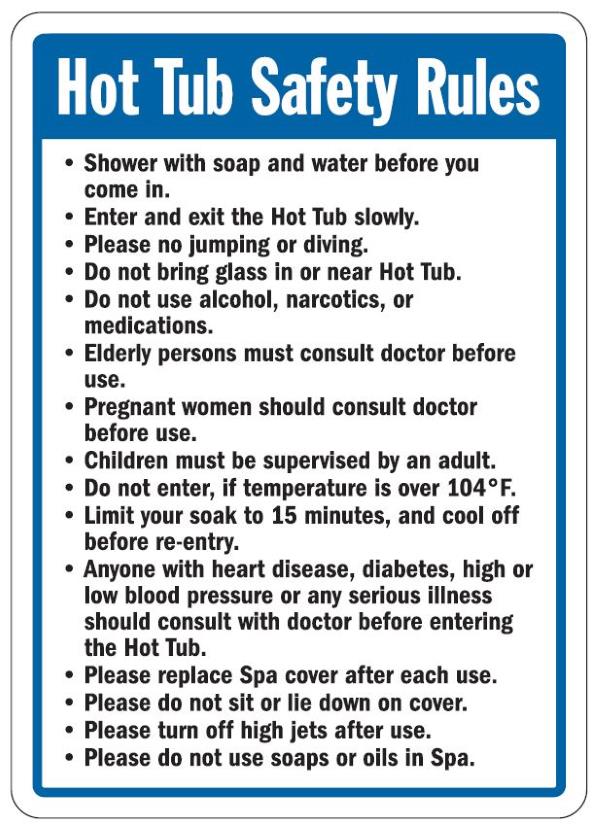 Hot Tub Safety Rules